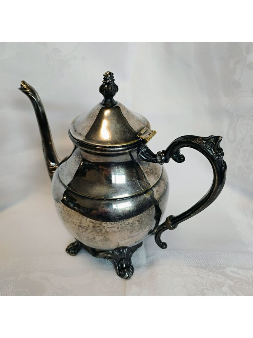 Vintage FB Rogers Silver Co. Silverplate Coffee Tea Pot, Ornate Victorian Design - Picture 2 of 11